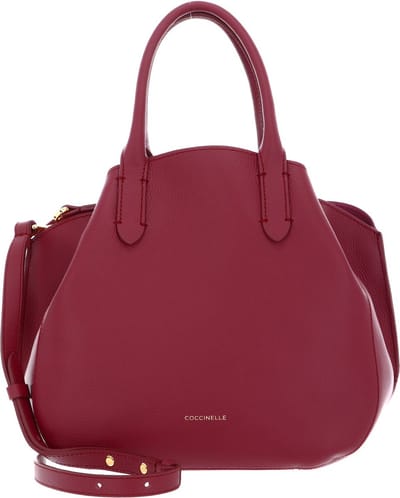 COCCINELLE Leren Handtas Schoudertas Coccinellesoft Wear Handbag Double Grainy Leather Garnet R / Pulp P Wijnrood