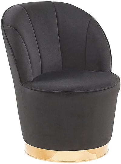 ALBY - Fauteuil - Zwart - Fluweel