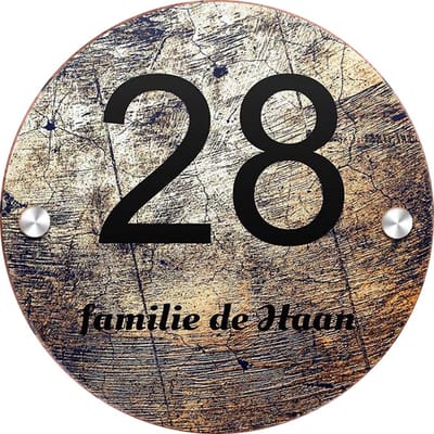 Rond plexiglas huisnummerbordje 20cm en 5mm dikte. Model nr 2033. Huisnummerbord, naambordje voordeur, naambordjes, huisnummer bordje, naambordje huis, huisnummerbordjes, naambord, naam bordjes, naamplaatje, naamborden, unieke naambordjes voordeur