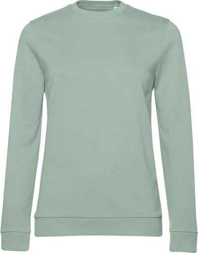 Sweater 'French Terry/Women' B&C Collectie maat L Sage Groen