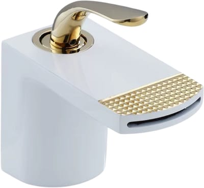 Wit Gouden Badkamer Kraan Messing Waterval Bad Wastafel Kraan Wc Keuken Badkamer Wastafel Kraan Luxe Warm En Koud Water Kraan