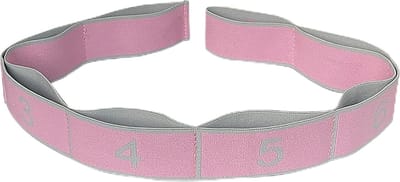 Yogariem, fitnessbanden, weerstandsbanden met 8 ringen, fitnessband, gymnastiekband, elastiek, sport, trainingsbanden voor workout, fitnessstudio, fitness, pilates, yoga-accessoires (roze)