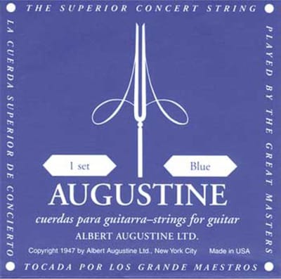 Snarenset klassieke gitaar - Augustine AU-CLBU - Blue - Regular trebles - High tension basses