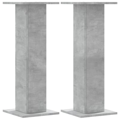 vidaXL - Plantenstandaards - 2 - st - 30x30x80 - cm - bewerkt - hout - betongrijs
