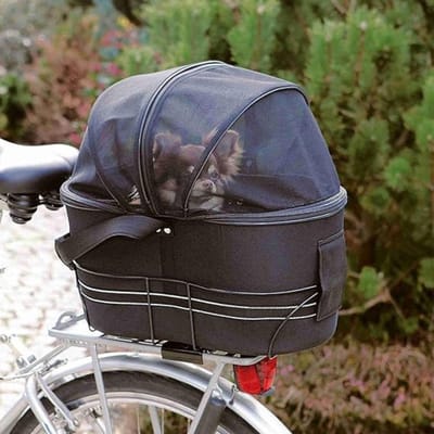 SAVI® Hondenfietsmand - Fietstas Hond - Hondenfietsmand Afneembaar - Zwart -48cm x 29cm x 42cm