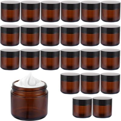 Dailygoody - Crèmepotjes - 25 Stuks - Duurzaam en Herbruikbaar - Amberglas - Zalfpotjes - Perfect voor Cosmetica - Compact en Handzaam