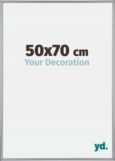 Your Decoration - Fotolijst 50x70 cm - Kunststof - Zilver Hoogglans - Annecy