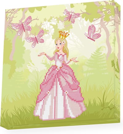 Knutselpakket met Ronde Steentjes, Dotz voor Volwassenen, Hobbypakket voor Kinderen Vanaf 8 Jaar - DBX.045 DOTZ - BOX Diamond Dotting kit - 28x28cm - Princess Adventure