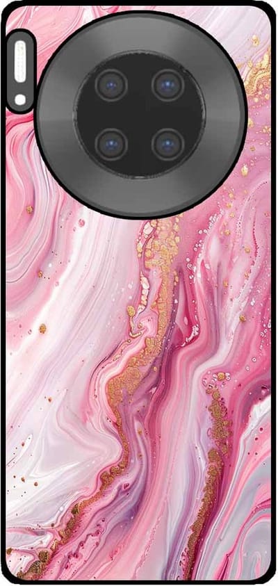 Smartphonica Telefoonhoesje Geschikt voor Huawei Mate 30 Pro met marmer opdruk - TPU backcover case marble design - Roze geschikt voor Huawei Mate 30 Pro