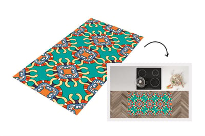 Keukenloper - Loper keuken - Patronen - Abstract - Groen - 120x60 cm - Keukenloper vinyl