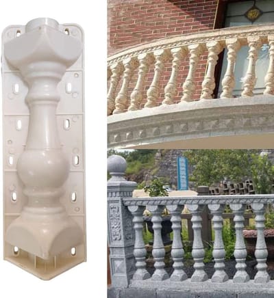 Balustrade Mallen - Beton Gieten - Tuin Decoratie - Romeinse Kolom Vorm - 2 Stuks - Wit