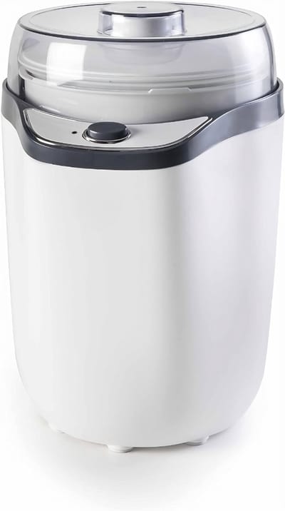KAD® Yoghurtmaker - 2-in-1 Yoghurtmaker & Ijsmachine – Automatische Machine voor Verse Yoghurt & Ijs – 1L Inhoud – Eenvoudige Bediening - Wit - ‎18cm x 16cm x 24cm