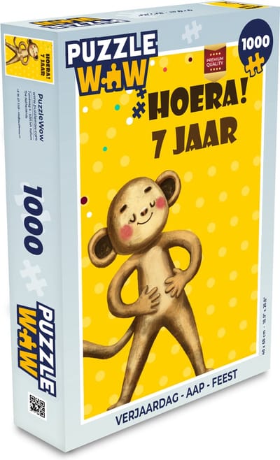 Puzzel Verjaardag - Aap - Feest - Legpuzzel - Puzzel 1000 stukjes volwassenen