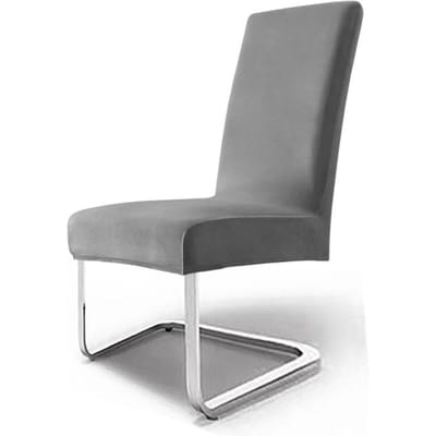 Verdikte Zilvervos Fluweel Stoelhoes Fluwelen Stof Elastisch Huis Hotel Eetkamerstoel Stofhoes Stoelhoes High-end Gevoel 38*38*4cm donkergrijze kleur