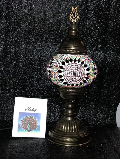 Turkse sfeerlamp - handgemaakt mozaïek tafellamp - multicolour - E14 LED inbegrepen - 100% uniek ontwerp
