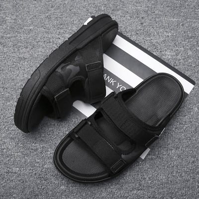 Zomer Buiten Heren Slippers Mode Klittenband Canvas Casual Koppel Schoenen Instapper Strand Slippers Sandalen Dames Schoenen Teenslippers 44 gray