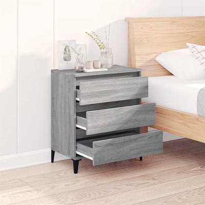 vidaXL - Dressoir - 60x35x70 - cm - bewerkt - hout - grijs - sonoma - eikenkleurig