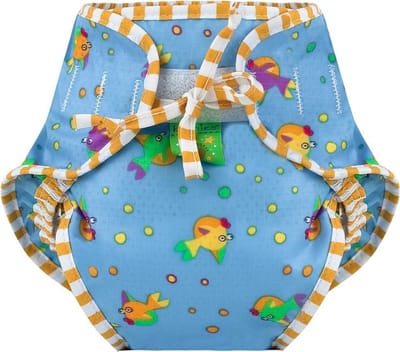 Kushies - luier - wasbare zwemluier - zwembroekje - maat 3+ - 6/10 kg - Blauw - Goudvis