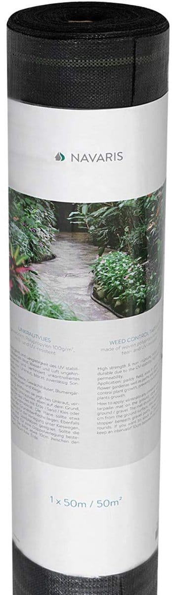 Unkrautvliesfolie - Wasserdurchlässig en Reißfest - 100g/m² sterkte - 1x50m