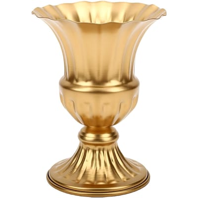 Vase à Fleurs Vintage en Fer Base Stable Compact Polyvalent Vase à Fleurs Commémoratif pour Usage Extérieur 16W6106JI-1