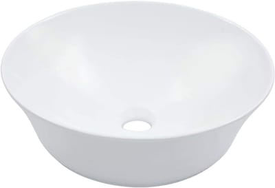 Moderne Witte Keramische Opzetwastafel Rond Vierkant 41x12.5 cm