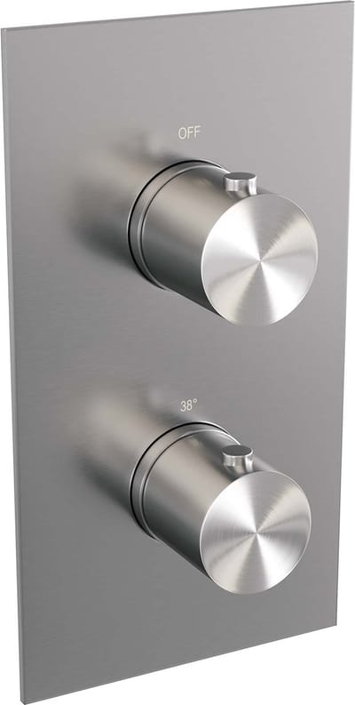 Brauer Brushed Edition 3-weg inbouwthermostaat met in- en afbouwdelen RVS geborsteld PVD