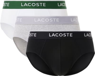 Lacoste Heren Slips Casual Briefs 3-Pack Zwart/Wit/Grijs - Maat S
