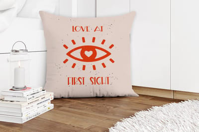 Sierkussens - Kussentjes Woonkamer - 60x60 cm - Quotes - Love at first sight - Liefde - Spreuken
