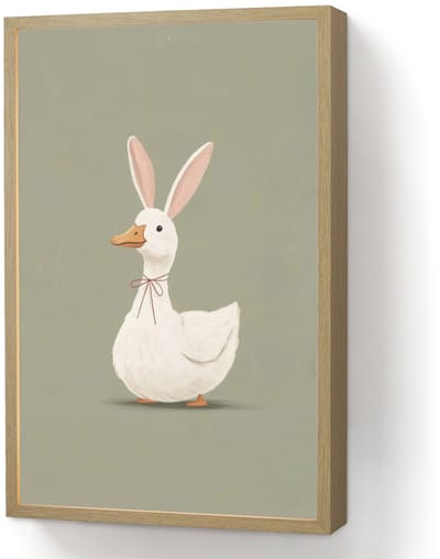 Wandlamp 40x60 cm - Oplaadbaar - Eend - Konijnoren - Grijs - Wandlampen binnen woonkamer - Slaapkamer lamp - Decoratieve nachtlamp - Vloerlamp draadloos