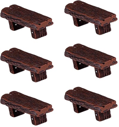 Dailygoods- Tuindecoraties 6 Miniatuur Banken - Retrostijl - Sprookjestuin - Multifunctionele Inrichting - Compact Formaat - Duurzame Structuur - Miniatuurbanken
