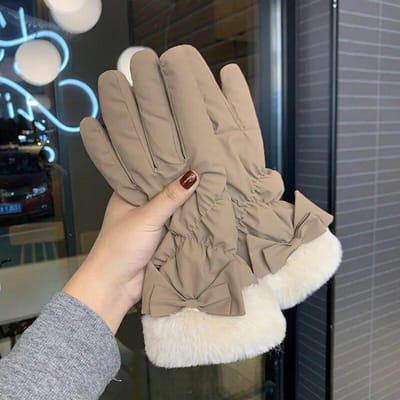 Handschoenen Dames Winter Verdikte Winddichte Handschoenen Winter Houd Warme Handschoenen kaki
