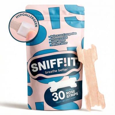 Sniffit® Neusstrips - 30 stuks - Geen verstopte neus meer - Neuspleisters - Neusspreider - Anti snurk strips - Zacht voor de huid - Hypoallergene lijm - Beter slapen