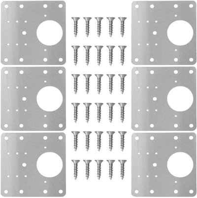 Scharnier Platen - Reparatie Plaat - Kastdeuren Repareren - Zware Uitvoering - 6x9 cm - Zilver