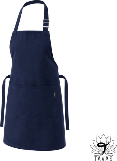 Simple Keukenschort - Donkerblauw - Professioneel Verstelbaar Keukenschort - Keukenschort Dames Keukenschort Heren - Hotelkwaliteit