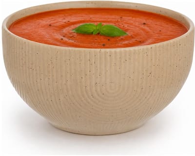 Secret de Gourmet Soepkommen Memphis - D14 cm - 600 ml - beige - keramiek - schaaltjes - kommetjes - stapelbaar