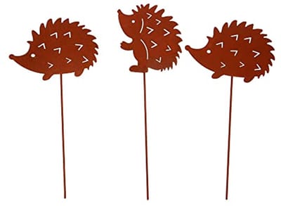 Tuinstekers 3-delige set voor tuindecoratie in roestlook