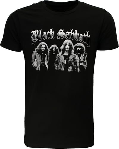 Black Sabbath Zwart Wit Foto T-Shirt - Officiële Merchandise - L
