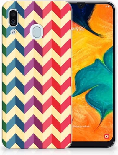 Samsung Galaxy A30 TPU bumper Zigzag Multi Color