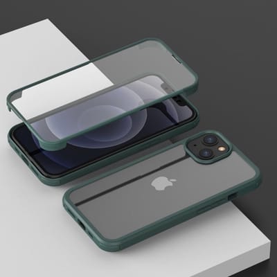 Rugged 360 Graden Case Hoes geschikt voor iPhone 16 Pro - groen- Volledige bescherming - Duurzaam - Sterk - Beschermd tegen krassen, stoten en vuil - Stijlvol - Echt glas - Full body