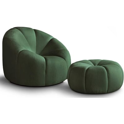 Fauteuil met poef Plush | NADUVI Collection