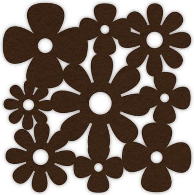 Klaver madelief vilt onderzetters - Donkerbruin - 6 stuks - 10 x 10 cm - Tafeldecoratie - Glas onderzetter - Cadeau - Woondecoratie - Woonkamer - Tafelbescherming - Onderzetters Voor Glazen - Keukenbenodigdheden - Woonaccessoires - Tafelaccessoires
