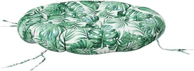 Rond Tuinkussen - Zitkussen Tuinstoel - Buiten Zitten - Waterafstotend Oxfordstof - 100 x 11 cm - Bladpatroon