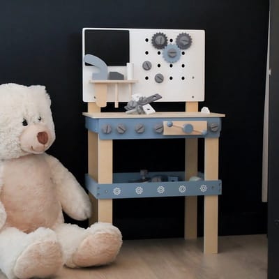 Houten Werkbank Speelgoed - Kinder Gereedschap met Hamer en Zaag - Klussen voor Jongens met Kindergereedschap - Vanaf 1 Jaar