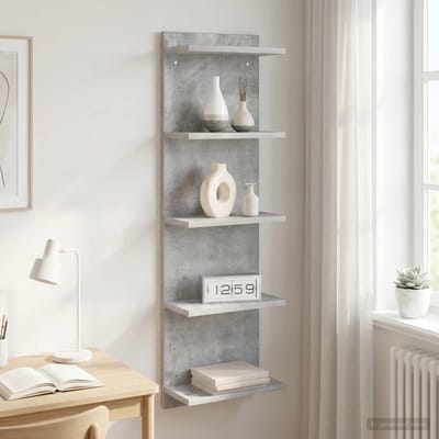 vidaXL - Wandplank - Betongrijs - 30 - x - 15 - x - 100 - cm - Bewerkt - hout