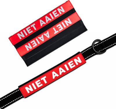 Hondenriem Sleeve – NIET AAIEN – Rood/Zwart – PVC Waarschuwingssleeve voor Hondenriem