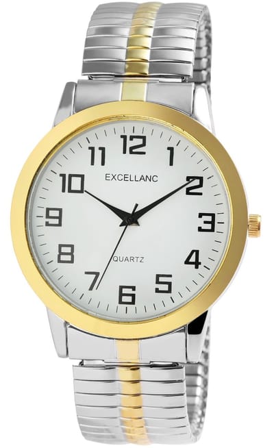 EXCELLANC Herenhorloge roestvrij staal Maher, mineraalglas