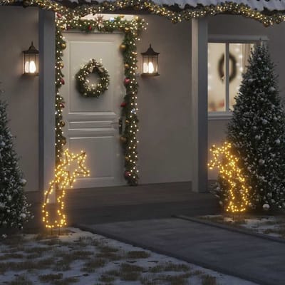 vidaXL - Kerstverlichting - meteoor - met - grondpinnen - 115 - LED's - 89 - cm