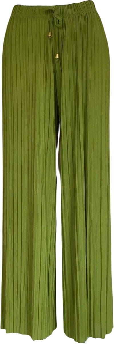 Hoogwaardige Dames Flare Broek / Pants | Flared Pantalon | Lichtgroen - Maat S