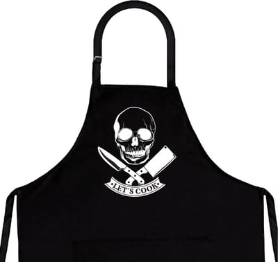 Schort Let's Cook - Barbecue schort - Zwart - Koken - Kookschort - Katoen - Sloof