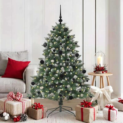 vidaXL - Kunstkerstboom - Groen - 150 - cm - PVC - en - Plastic - en - Staal